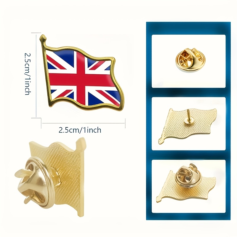 British Flag Emblem Brooch, Metal Souvenir